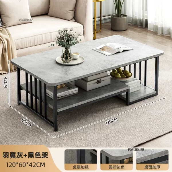 Italian Coffee Table Minimalist Square Nordic Tea Side Table Living Room Furniture Home Hotel Decor Modern Center Tables - Image 12