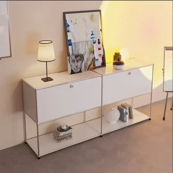 Modern Storage Cabinets Sideboard Modular USM Haller Soild Wood Cabinet Stainless Steel Frame with Door for Living Room Bedroom