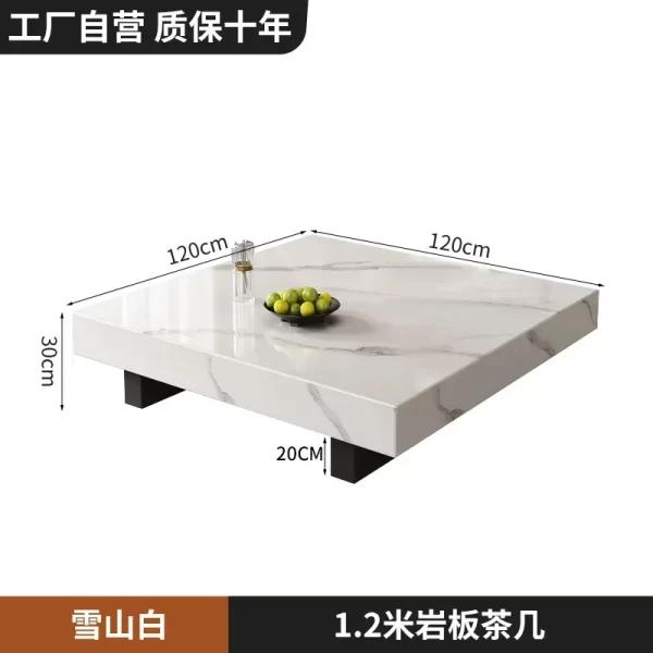 Rock slab coffee table light luxury high-end living room home, rectangular marble tea table - Image 6