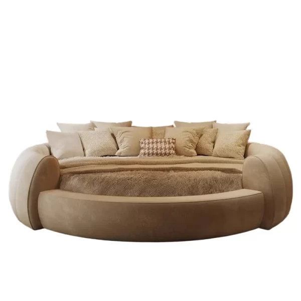 High End Cream Bed King Size Wood American Style Master Design Bedroom Bed Apartment Fashionable Confortable Muebles Furniture - Image 6