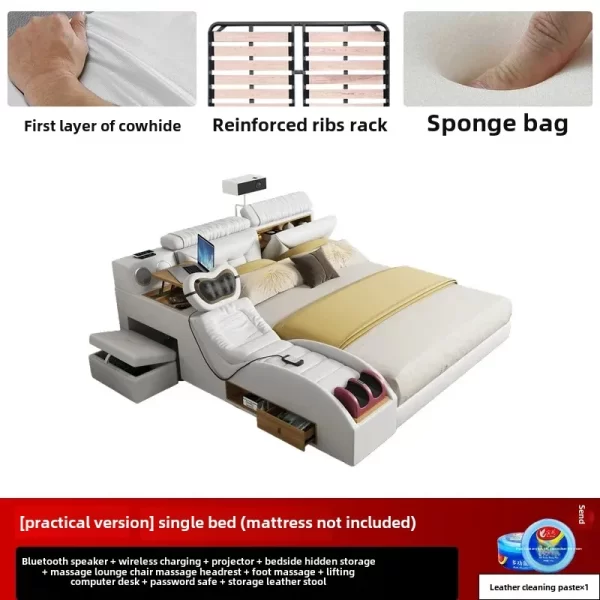 Korean Modern Luxury Bed European Nature Luxury Bedroom Human Bed Design Multifunctional Bedroom Camas King Size Home Furniture - Image 10