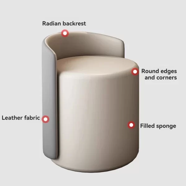 Nordic Makeup Stools, Household Bedroom Makeup Stools, Minimalist Modern Dressing Table Stools, Backrests, Shoe Changing Stools - Image 6