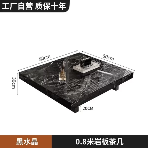 Rock slab coffee table light luxury high-end living room home, rectangular marble tea table - Image 10