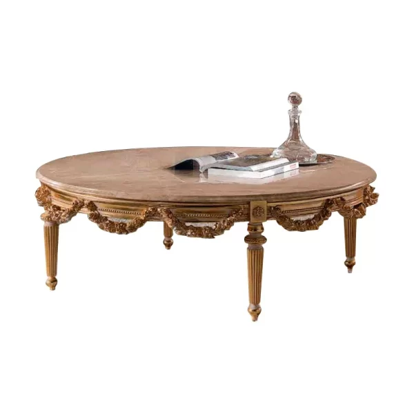 European style living room large family  pure solid wood carved sofa tea table combination villa Furniture Customization - Image 9