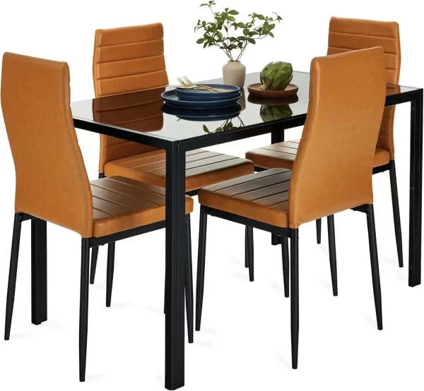 Glass Dining Set, Modern Kitchen Table Furniture for Dining Room, Dinette, Compact Space-Saving with Glass Table - Image 7