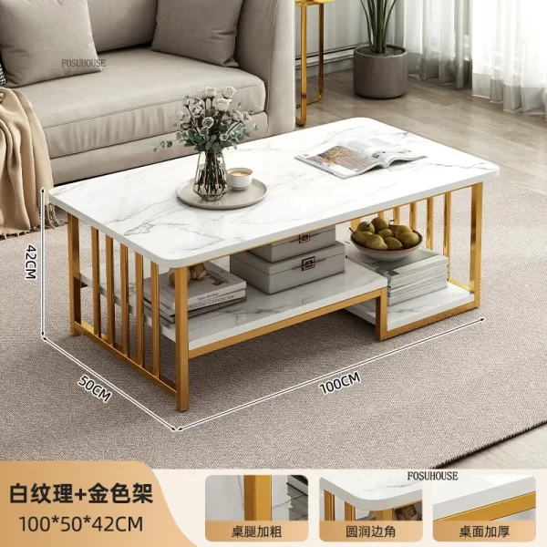 Italian Coffee Table Minimalist Square Nordic Tea Side Table Living Room Furniture Home Hotel Decor Modern Center Tables - Image 18