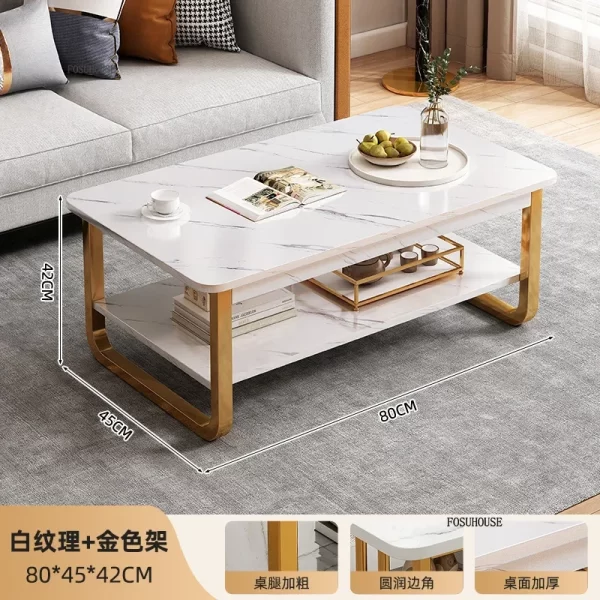 Italian Coffee Table Minimalist Square Nordic Tea Side Table Living Room Furniture Home Hotel Decor Modern Center Tables - Image 13