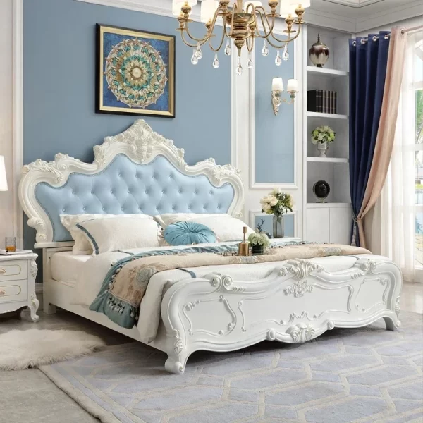 Aesthetic Designer Bed Frame Master European Throne Luxury King Size Twin Frame Bed Modern Princess Muebles Backyard Furniture - Image 7