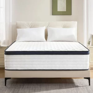 Queen Size Mattresses 12 inch Hybrid Mattress Queen with Pocket Coils Springs, Pressure Relieve, Motion Isolation, Edge Support,