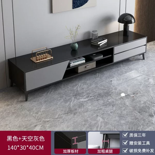 Black Storage Tv Stand Premium Simple Luxury Minimalist Tv Cabinet Simple Stylish Mobili Per La Casa Living Room Furniture - Image 13