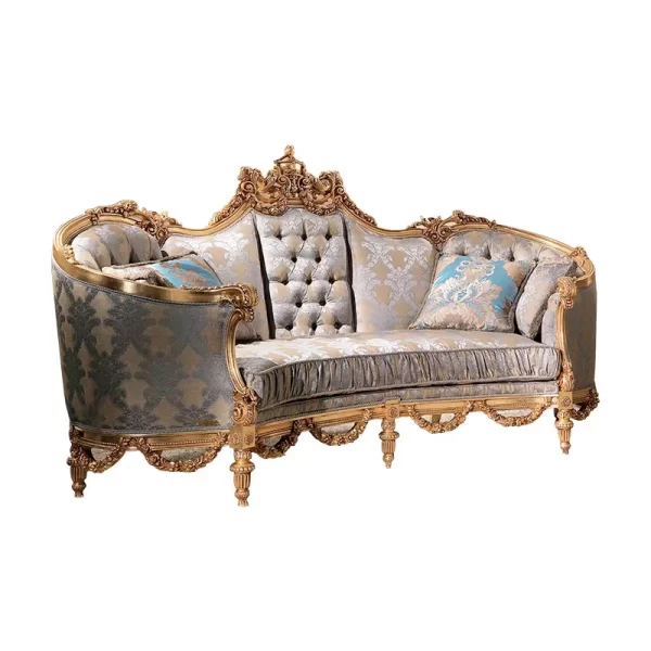 European style living room large family  pure solid wood carved sofa tea table combination villa Furniture Customization - Image 11