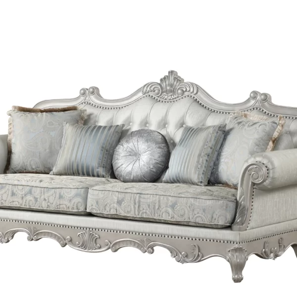 Tuscan 5-Piece Living Room Set, Wood, Silver Finish, Traditional Style Furniture - Image 2