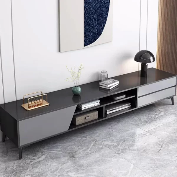 Black Storage Tv Stand Premium Simple Luxury Minimalist Tv Cabinet Simple Stylish Mobili Per La Casa Living Room Furniture - Image 2