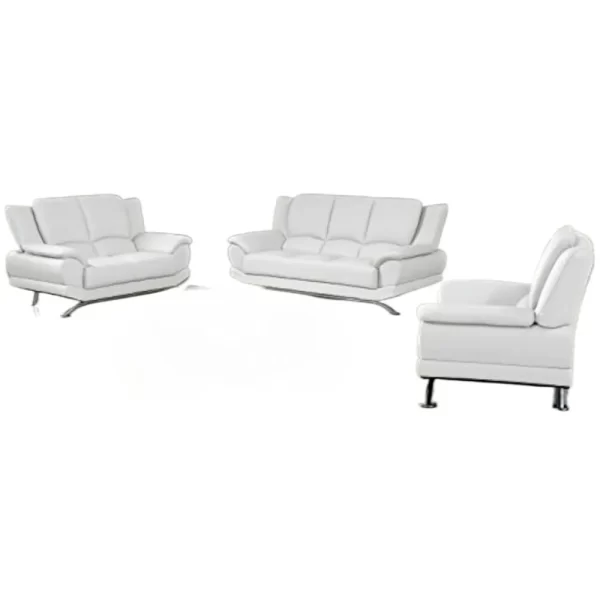 Sofa, Leather Sofa Set, Heavy Gauge Steel Chrome Base Legs, Luxury Modern 3 Pieces Living Room Set Sofas - Image 6