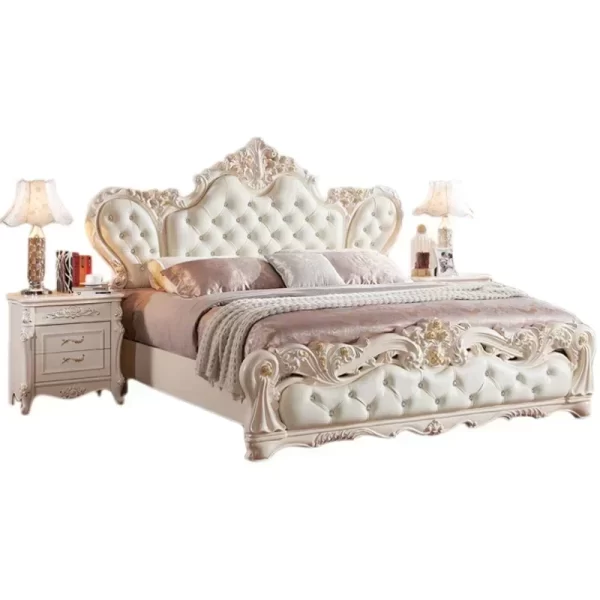 Modern Nordic Luxury Bed Master Queen King Modern Salon Bed Wood Bedroom Leather Letto Matrimoniale Multifunzione Furniture - Image 5