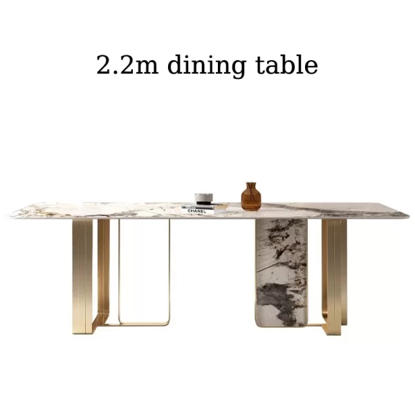 Italian Style Minimalist Dining Table Set Villa Home Furniture Kitchen Rectangle Table For Apartment Luxury 6 Chair Dining Table - Image 10