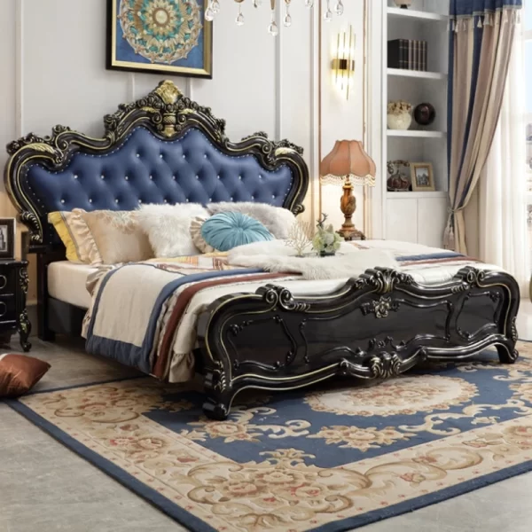Aesthetic Designer Bed Frame Master European Throne Luxury King Size Twin Frame Bed Modern Princess Muebles Backyard Furniture - Image 2