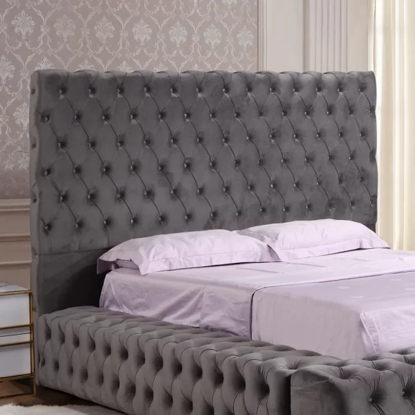 Luxury Bedroom Furniture Set Luxury King Size Bed Classic Up-holstered Diamond Tufted Platform Bedroom Bed Frame Queen Size - Image 4
