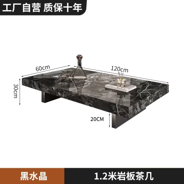 Rock slab coffee table light luxury high-end living room home, rectangular marble tea table - Image 18