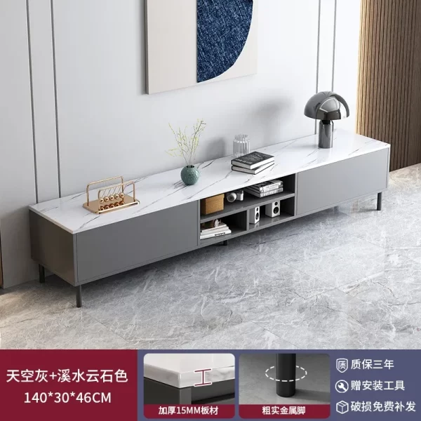 Black Storage Tv Stand Premium Simple Luxury Minimalist Tv Cabinet Simple Stylish Mobili Per La Casa Living Room Furniture - Image 12
