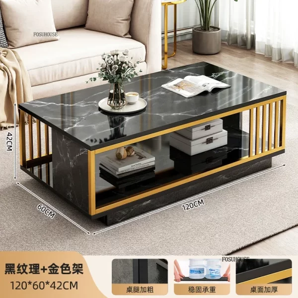 Italian Coffee Table Minimalist Square Nordic Tea Side Table Living Room Furniture Home Hotel Decor Modern Center Tables - Image 15