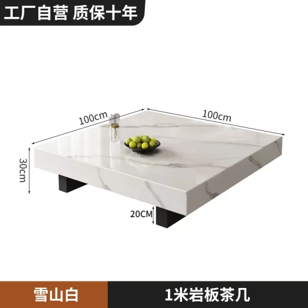 Rock slab coffee table light luxury high-end living room home, rectangular marble tea table - Image 7