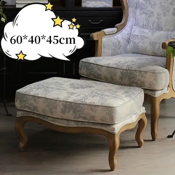 American antique oak three-person sofa small apartment living room fabric sofa - Image 7