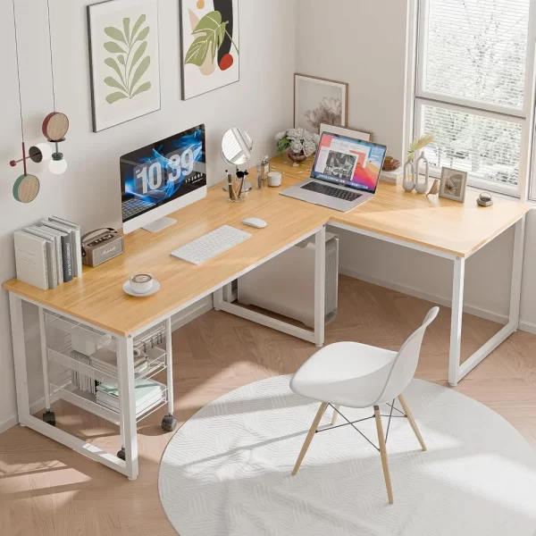 Computer Desk 47 Inch Modern Sturdy Office Desk PC Laptop Notebook Simple Writing Table for Home Office Workstation - Image 5