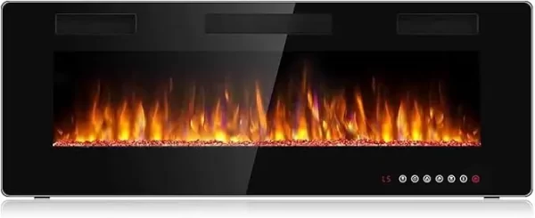 72 Inch Ultra-thin Silent Linear Electric Fireplace, Embedded Wall Mounted Fireplace, 12 Adjustable Flame Colors and Speeds - Image 9
