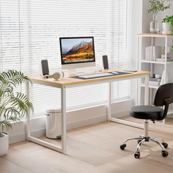 Computer Desk 47 Inch Modern Sturdy Office Desk PC Laptop Notebook Simple Writing Table for Home Office Workstation - Image 2