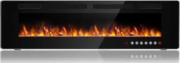 72 Inch Ultra-thin Silent Linear Electric Fireplace, Embedded Wall Mounted Fireplace, 12 Adjustable Flame Colors and Speeds - Image 7