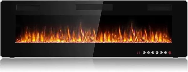 72 Inch Ultra-thin Silent Linear Electric Fireplace, Embedded Wall Mounted Fireplace, 12 Adjustable Flame Colors and Speeds - Image 8