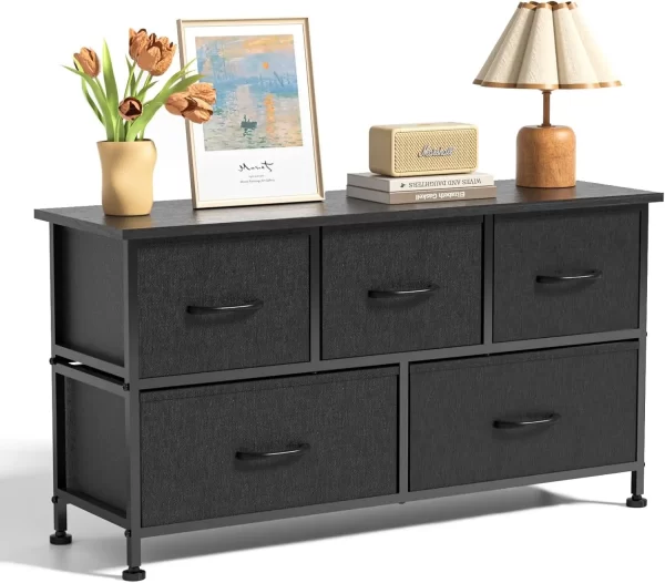 Wide - Drawer Dresser Suitable for the Bedroom, with Fabric Storage Bins and Storage Organizer Units. - Image 8