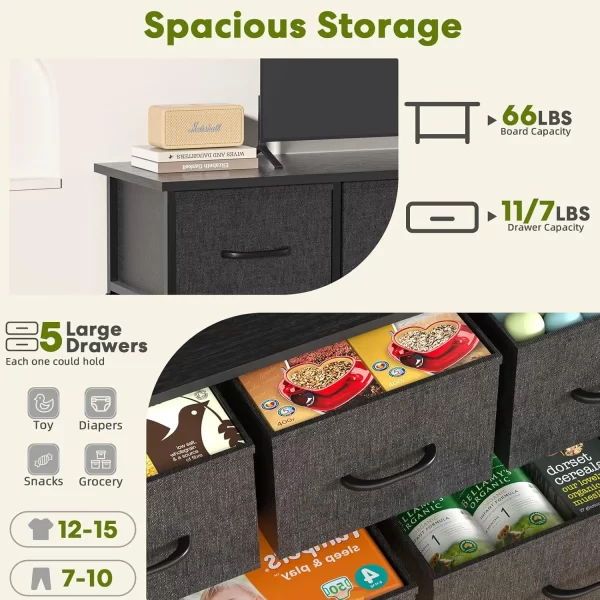 Wide - Drawer Dresser Suitable for the Bedroom, with Fabric Storage Bins and Storage Organizer Units. - Image 4