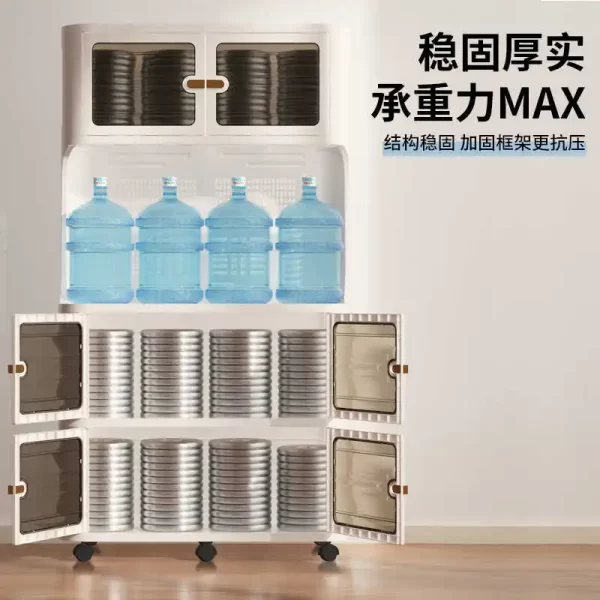 Luxury Living Room and Kitchen Sideboard Storage Cabinet Wall-Mounted Integrated Multi-Functional Plastic Shelving - Image 3