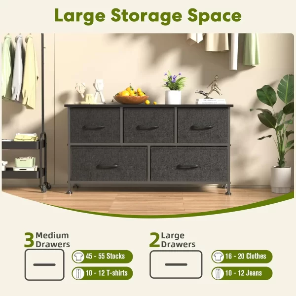 Wide - Drawer Dresser Suitable for the Bedroom, with Fabric Storage Bins and Storage Organizer Units. - Image 2
