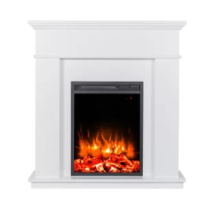French-Operating Remote Control LED Display Electric Fireplace Heated Mantel Freestanding Indoor Use for Household