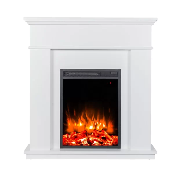 French-Operating Remote Control LED Display Electric Fireplace Heated Mantel Freestanding Indoor Use for Household