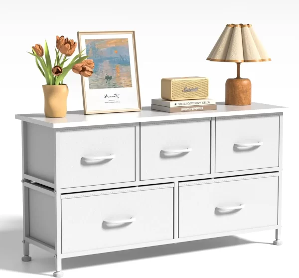 Wide - Drawer Dresser Suitable for the Bedroom, with Fabric Storage Bins and Storage Organizer Units. - Image 7