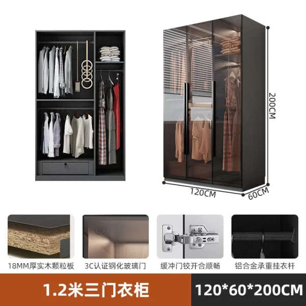 Organizer Underwear Wardrobe Cabinet Storage Shelves Glass Doors Cupboard Wardrobes Support Cupboard Home Bedroom Furniture - Image 29