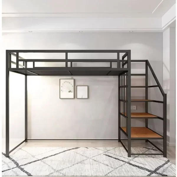 Dormitory Queen Size Good Quality Loft Bed Hostel Adult Metal Bunk Beds With Stairs - Image 2