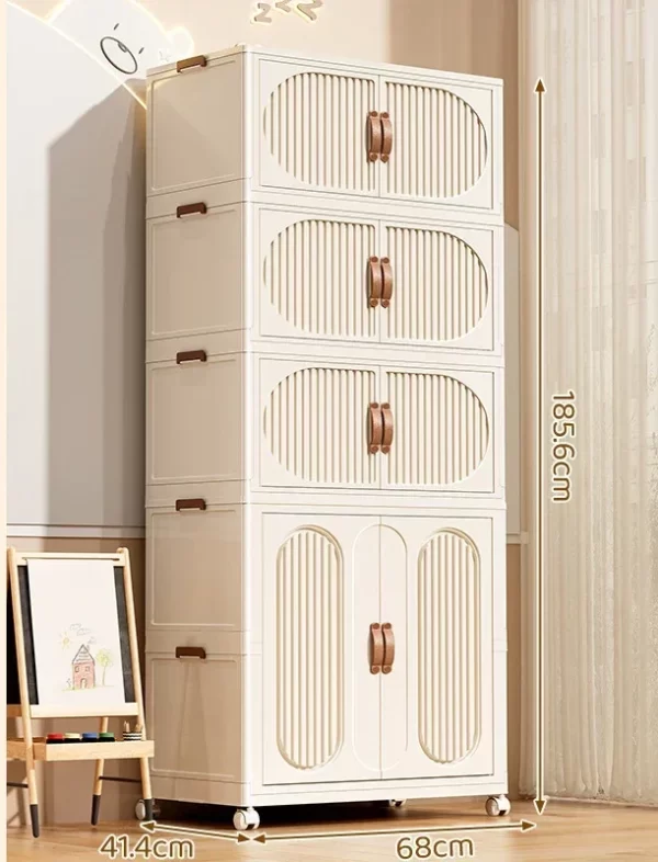 Children's Wardrobe Bedroom Closet Cabinet Baby Storage Box Toy Clothes Organizer Locker Folding Sorting Partition Wardrobe - Image 18