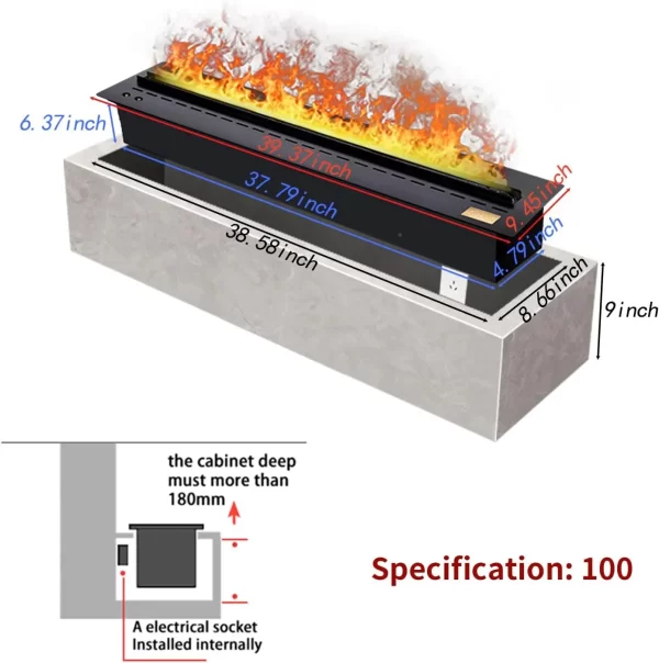 2024 Smart WiFi 3D Mist Fireplace with Alexa Control - Realistic LED Flame, Humidifier & Aromatherapy, Child/Pet Safe, EU Wareho - Image 12