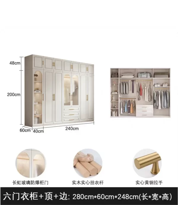 Drawer Storage With Glass Doors Wardrobes Shelves Bedroom Orgnizer Wardrobes Portable Open Closets Abiertos Furniture Bedroom - Image 10