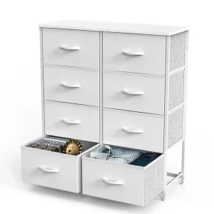 Chest of Drawers with Fabric Drawers,Sideboard with 8 Drawers, Drawer Cabinet for Kitchen, Office, and TV Cabinet drawer dresser