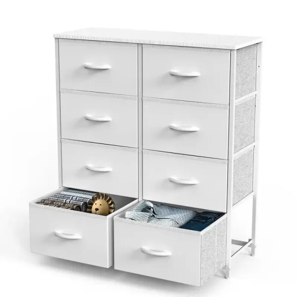 Chest of Drawers with Fabric Drawers,Sideboard with 8 Drawers, Drawer Cabinet for Kitchen, Office, and TV Cabinet drawer dresser