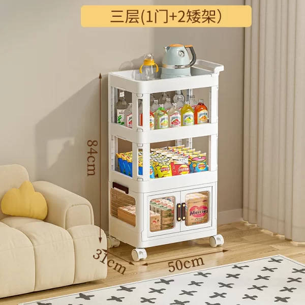 Floor Movable Wheel Living Room Kitchen Cart Storage Shelf Home Storage Shelf - Image 13