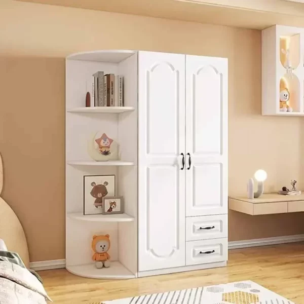 Pink Two Door Wardrobe Clothing Organizer Korean Style Wooden Wardrobe Summer Heavy Duty Schlafzimmer Schrank Salon Furniture - Image 6