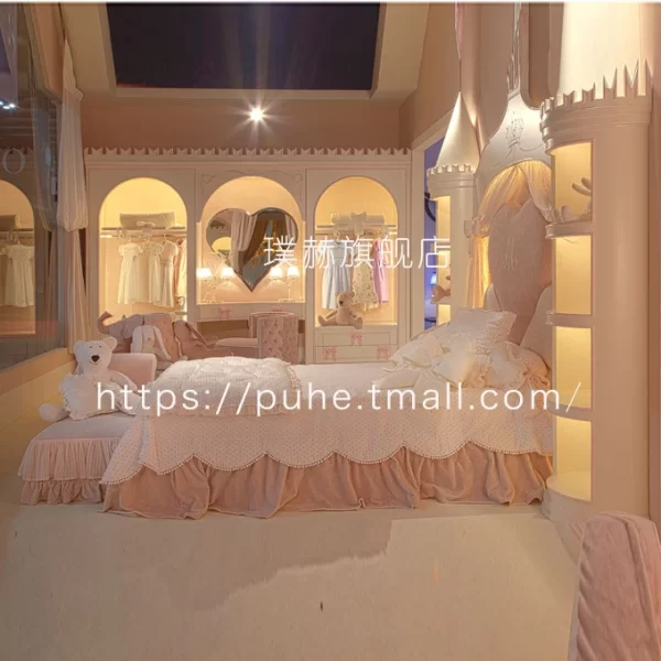 Children's bed girl, princess bed European girl, dream bedroom single bed - Image 3