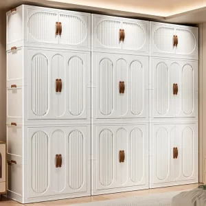 Children's Wardrobe Bedroom Closet Cabinet Baby Storage Box Toy Clothes Organizer Locker Folding Sorting Partition Wardrobe